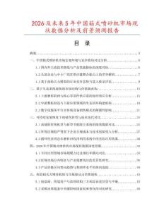2026及未來5年中國箱式噴砂機市場現狀數據分析及前景預測報告