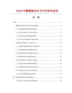 2026年戴帽熊項目可行性研究報告