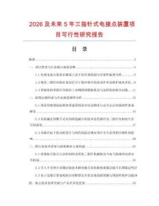 2026及未来5年三指针式电接点装置项目可行性研究报告