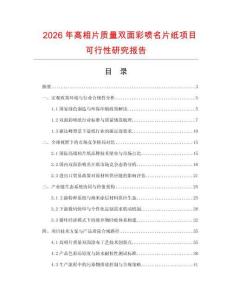 2026年高相片質(zhì)量雙面彩噴名片紙項(xiàng)目可行性研究報(bào)告