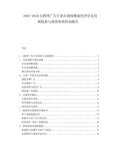 2025-2030互聯網廣告行業市場規模深度評估及發展趨勢與投資管理咨詢報告