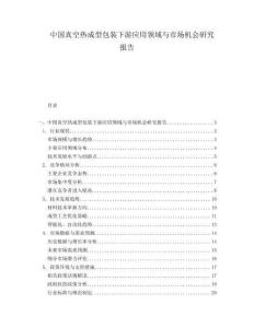 中國真空熱成型包裝下游應用領域與市場機會研究報告