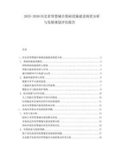 2025-2030河北省智慧城市基礎設施建設現狀分析與發展規劃評估報告