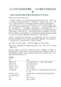 XX公司產品說明書模板——遼寧省線下投標項目定制