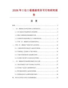 2026年二位二極插座項(xiàng)目可行性研究報(bào)告