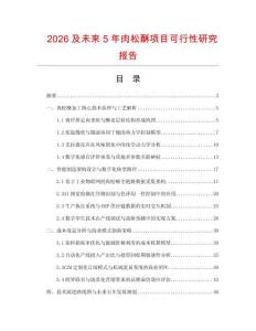 2026及未來5年肉松酥項目可行性研究報告