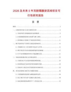 2026及未來5年雙腔隔膜排泥閥項(xiàng)目可行性研究報(bào)告
