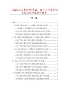 2026及未來5-10年２，６—二甲基苯胺項目投資價值分析報告