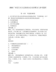 2025廣西崇左市人民政府辦公室招聘3人參考題庫及答案詳解（有一套）