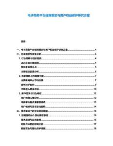 電子商務(wù)平臺規(guī)則制定與用戶權(quán)益保護研究方案