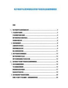 電子商務(wù)平臺競爭格局分析用戶體驗優(yōu)化發(fā)展策略規(guī)劃