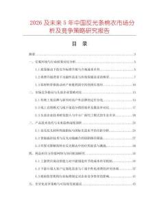 2026及未來5年中國反光條棉衣市場分析及競爭策略研究報告