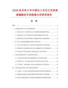 2026及未來5年中國注入式無火花快速堵漏器材市場數據分析研究報告