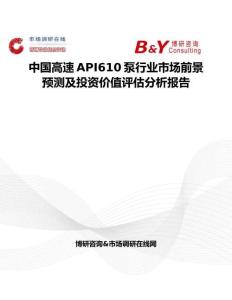 中國高速API610泵行業市場前景預測及投資價值評估分析報告