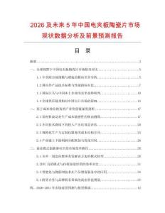 2026及未來5年中國電夾板陶瓷片市場現狀數據分析及前景預測報告