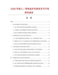 2026年胎兒／母親監護系統項目可行性研究報告