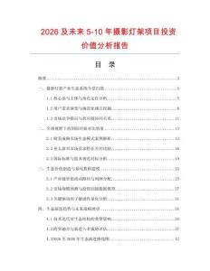 2026及未來5-10年攝影燈架項目投資價值分析報告