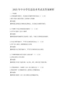 2025年中小學信息技術考試及答案解析