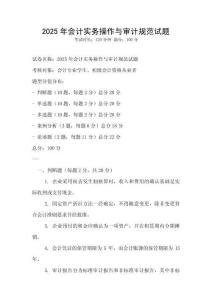 2025年會計實務操作與審計規范試題