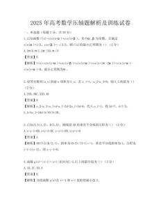 2025年高考數(shù)學(xué)壓軸題解析及訓(xùn)練試卷