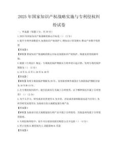 2025年國(guó)家知識(shí)產(chǎn)權(quán)戰(zhàn)略實(shí)施與專(zhuān)利侵權(quán)糾紛試卷