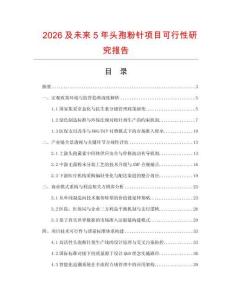 2026及未來5年頭孢粉針項目可行性研究報告