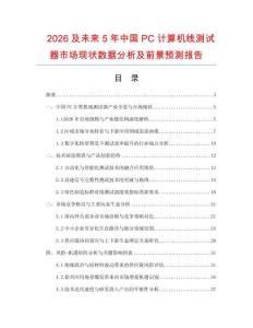 2026及未來5年中國PC計算機線測試器市場現狀數據分析及前景預測報告