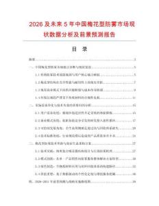 2026及未來5年中國梅花型防霧市場現狀數據分析及前景預測報告