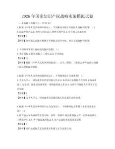 2026年国家知识产权战略实施模拟试卷