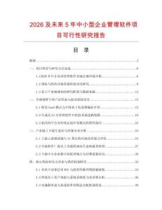 2026及未來5年中小型企業管理軟件項目可行性研究報告