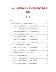 2026年雙層鐵皮工具箱項目可行性研究報告