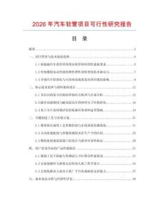 2026年汽車軟管項(xiàng)目可行性研究報(bào)告