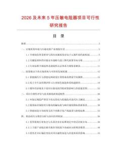 2026及未來5年壓敏電阻器項目可行性研究報告