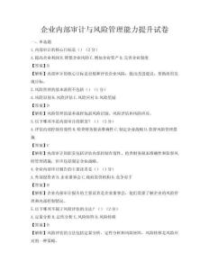 企業內部審計與風險管理能力提升試卷