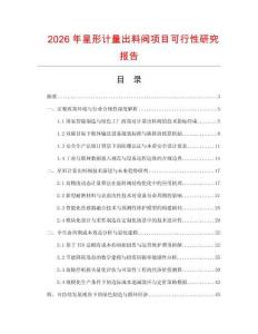 2026年星形计量出料阀项目可行性研究报告
