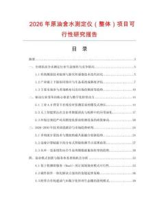 2026年原油含水測定儀（整體）項目可行性研究報告