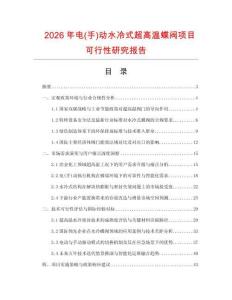 2026年電(手)動水冷式超高溫蝶閥項目可行性研究報告