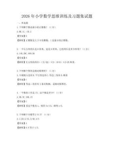 2026年小學數學思維訓練及習題集試題