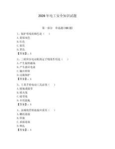 2026年电工安全知识试题带答案（轻巧夺冠）