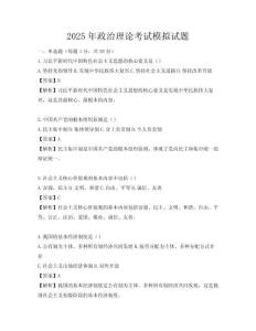 2025年政治理論考試模擬試題