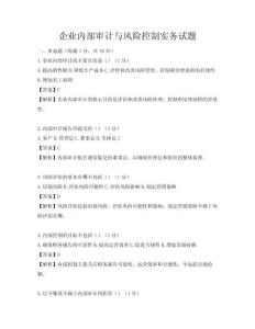 企業內部審計與風險控制實務試題