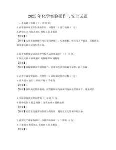 2025年化學實驗操作與安全試題