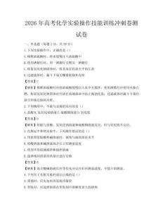 2026年高考化學(xué)實驗操作技能訓(xùn)練沖刺卷測試卷