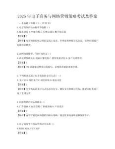 2025年電子商務與網絡營銷策略考試及答案
