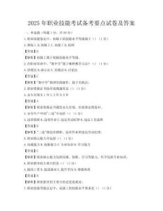 2025年職業技能考試備考要點試卷及答案
