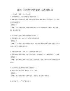 2025年網絡營銷策略與試題解析