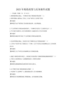 2025年税收政策与实务操作试题