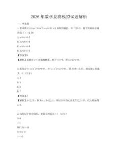 2026年数学竞赛模拟试题解析