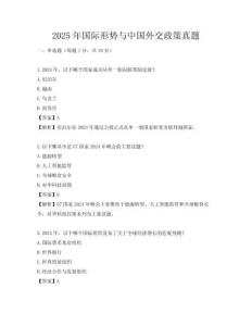 2025年國際形勢與中國外交政策真題