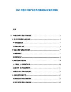 2025中國云計算產(chǎn)業(yè)生態(tài)構(gòu)建及商業(yè)價值評估報告